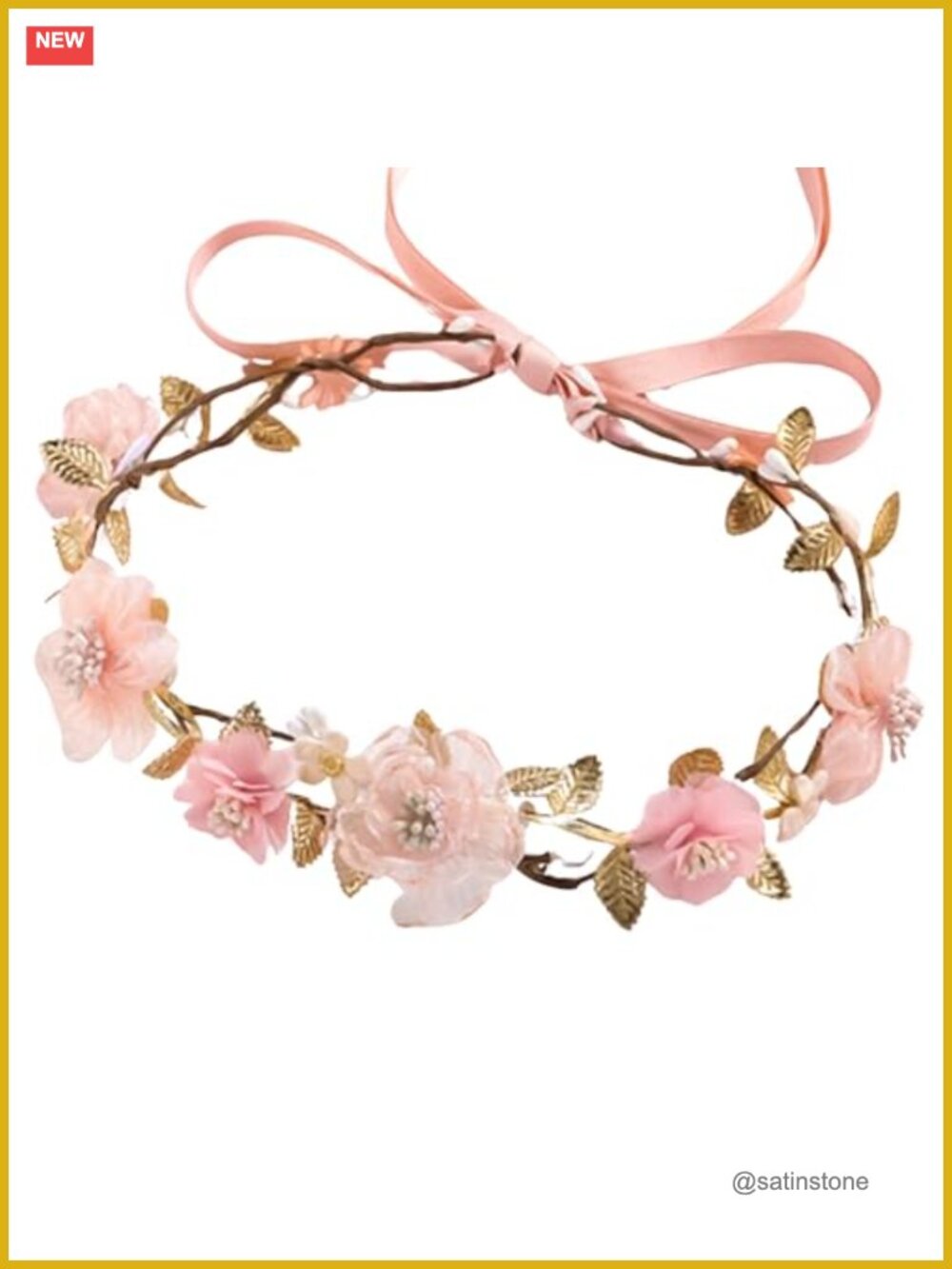 Fairy Flower Crown Headband Adjustable Handmade Floral Headpiece Women